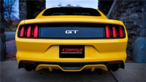 Ford Mustang Performance Exhaust - Rear - CORSA Performance - Xtreme Cat Back w/ Dual Black 4.5in Tips - Black - `15-`17